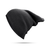 autumn and winter style boys and girls beanie knit hats fashion all match hooded hats solid color black hooded hats 2021