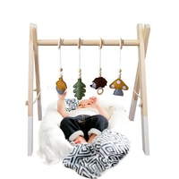 nordic style wooden baby gym nursery sensory toys gantry foldable baby play gym frame activity center hanging bar newborn gift