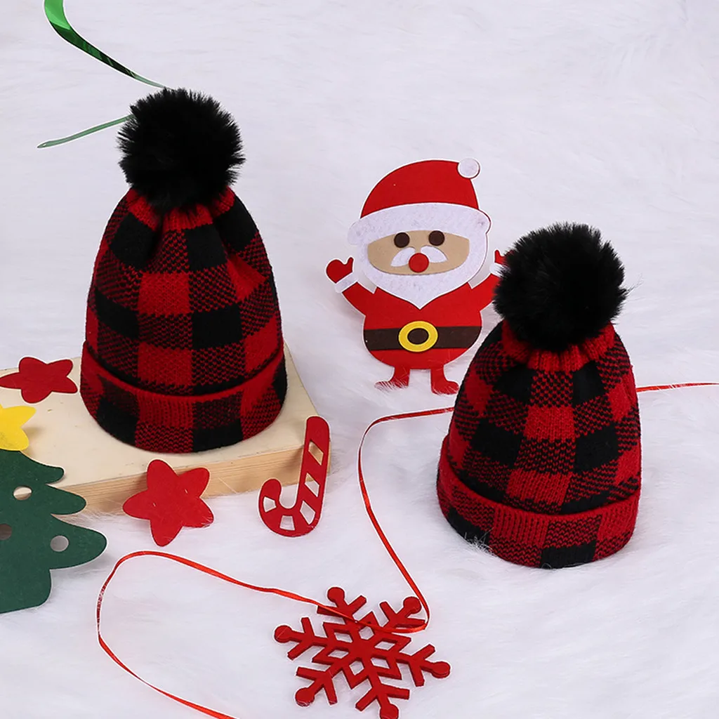 35 # модная меховая решетка для мамы и ребенка вязаная теплая шапка домашняя