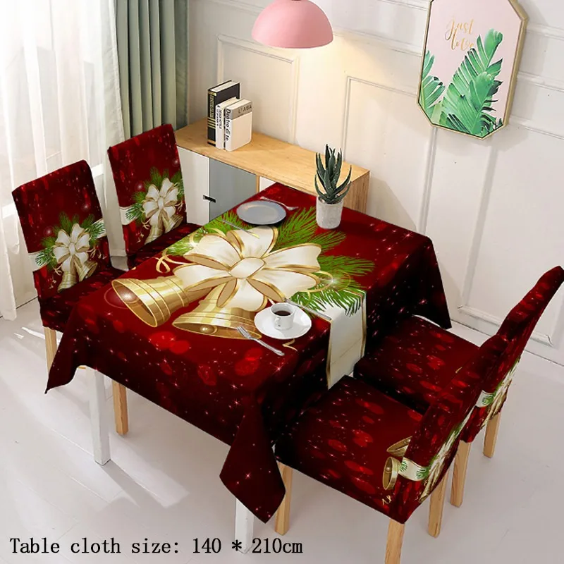 

2022 New Christmas Decoration Hot Fashion Santa Claus Tablecloth / Chair Cover Waterproof Rectangle Dust-Proof