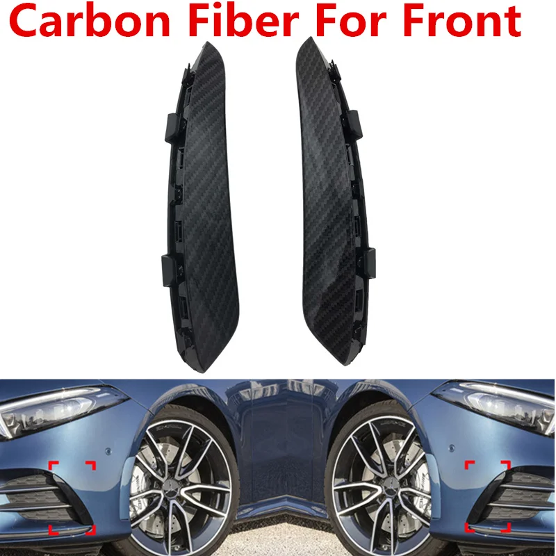 Carbon Fiber Front Для Benz W177 AMG Line A класс A200 A250 A35 передний задний бампер для губ противотуманная фара крышка подбородок спойлер разветвитель обвес Canards - Цвет: Carbon Fiber Front