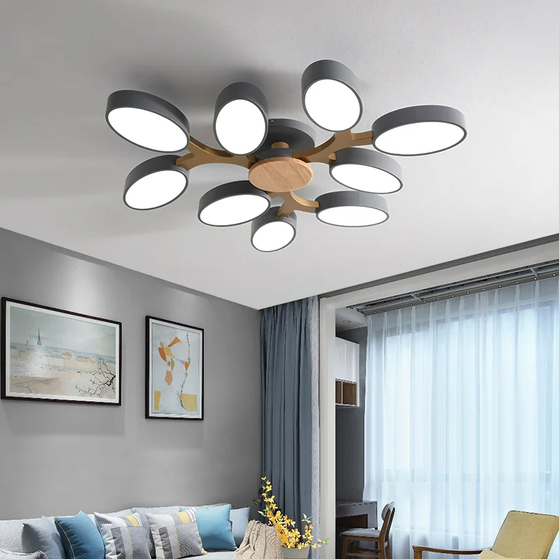 Деревянная люстра для коридора спальни кухни офиса лампа освещение гостиной