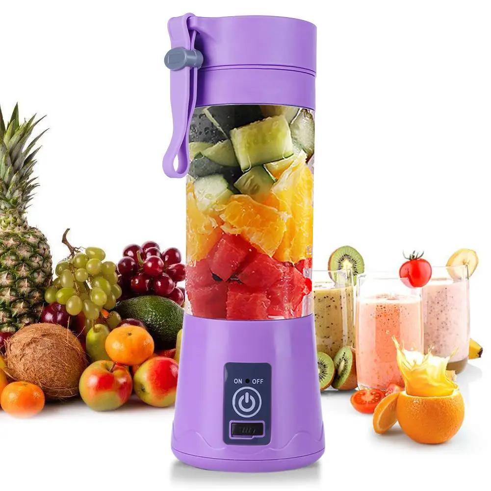 New 380ml 6 Blades Mini Electric Fruit Juicer USB Portable Smoothie Maker Blender Machine Sports Bottle Juicing Cup Kitchen Tool | Дом и сад