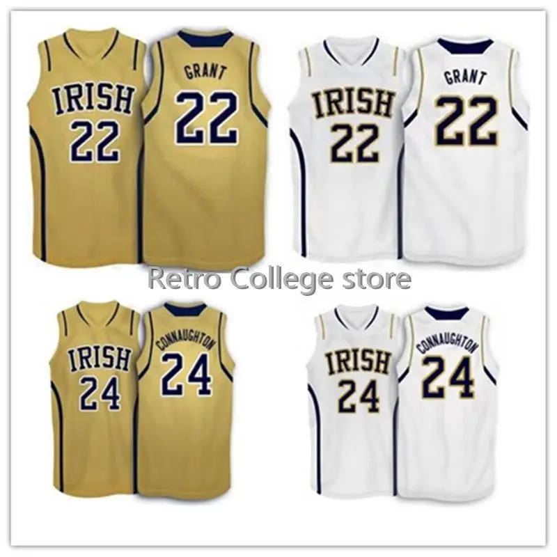 Баскетбольная майка в стиле Нотр дама № 24 Pat Connaughton #22 Jerian grant Jersey|Баскетбольные