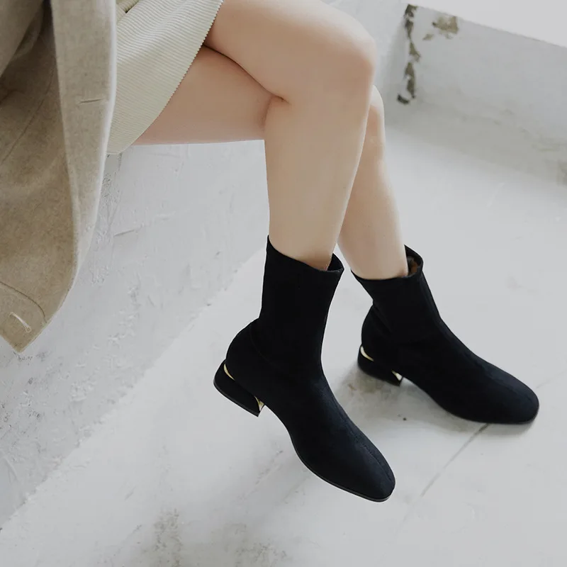 Новинка Модные женские осенние ботильоны повседневные однотонные винтажные