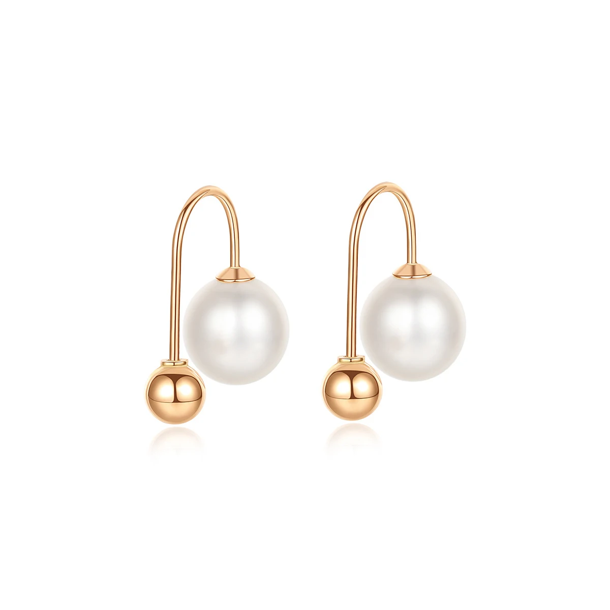 

MetJakt 18K Gold Fresh Water round 6.5-7mm Pearl Elegant Gorgeous Women's Ear Studs