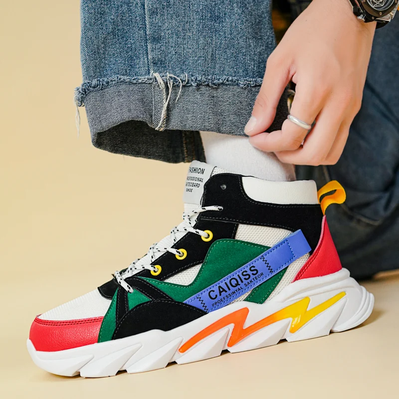 

CORK Winter High Top Fashion Design Outdoor Casual Sneaker for Male Soft Mesh Wear Resistant Sole Basketball Shoes