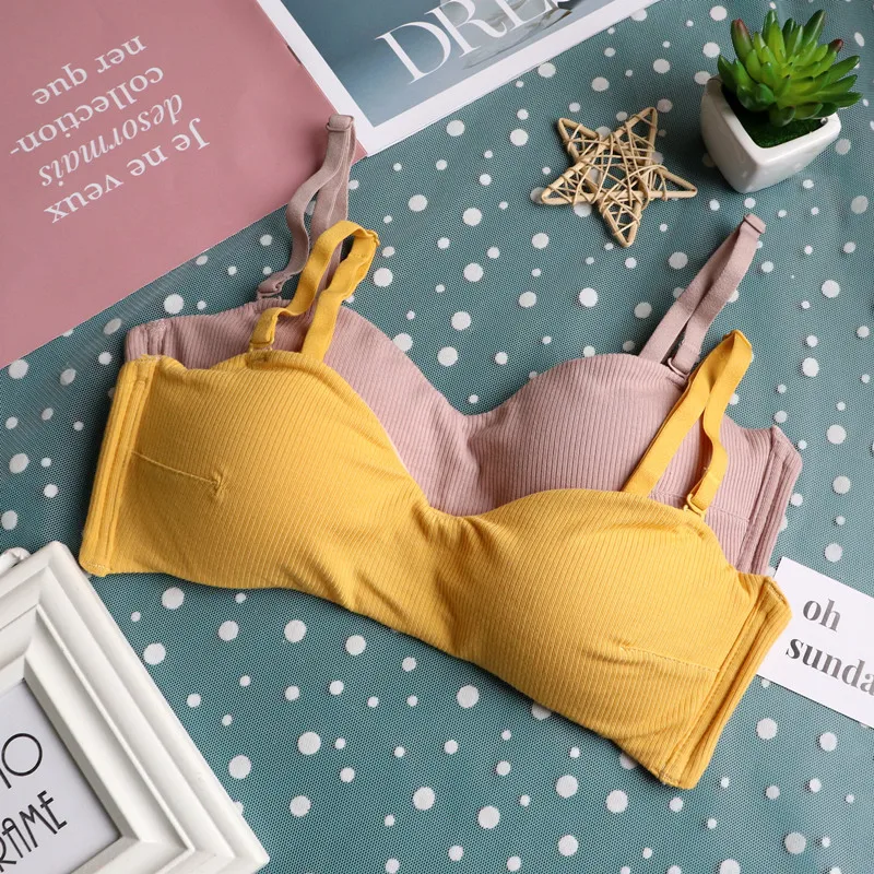 Wriufred простой бюстгальтер тонкая чашка для школьниц без следов косточек нижнее