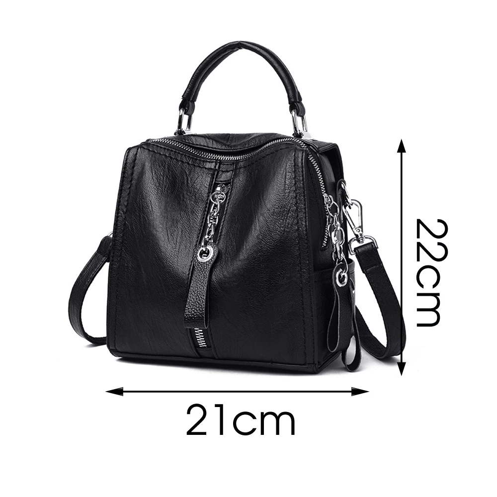 Preppy Capacity Pu Leather Backpack Large Female Casual Travel Bagpack Bookbag School Bags For Teenager |