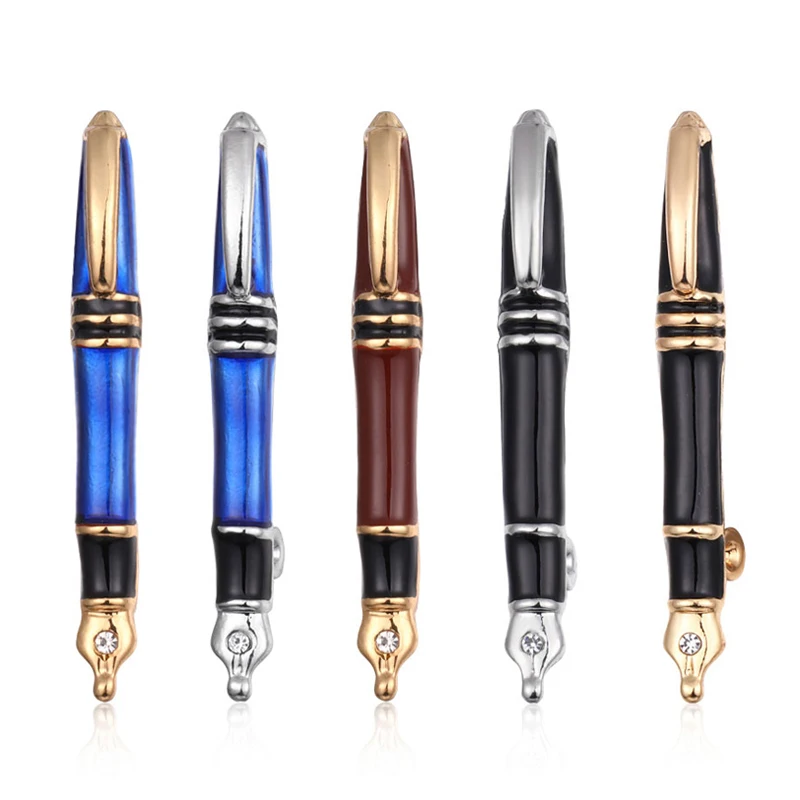 Женская Винтажная брошь в форме перьевой ручки красная синяя черная