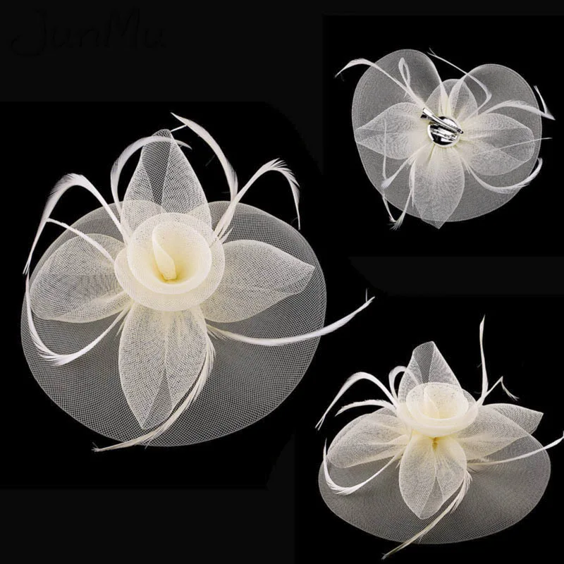 Женская Вуалетка с бантом и перьями модный головной убор ручной работы заколка