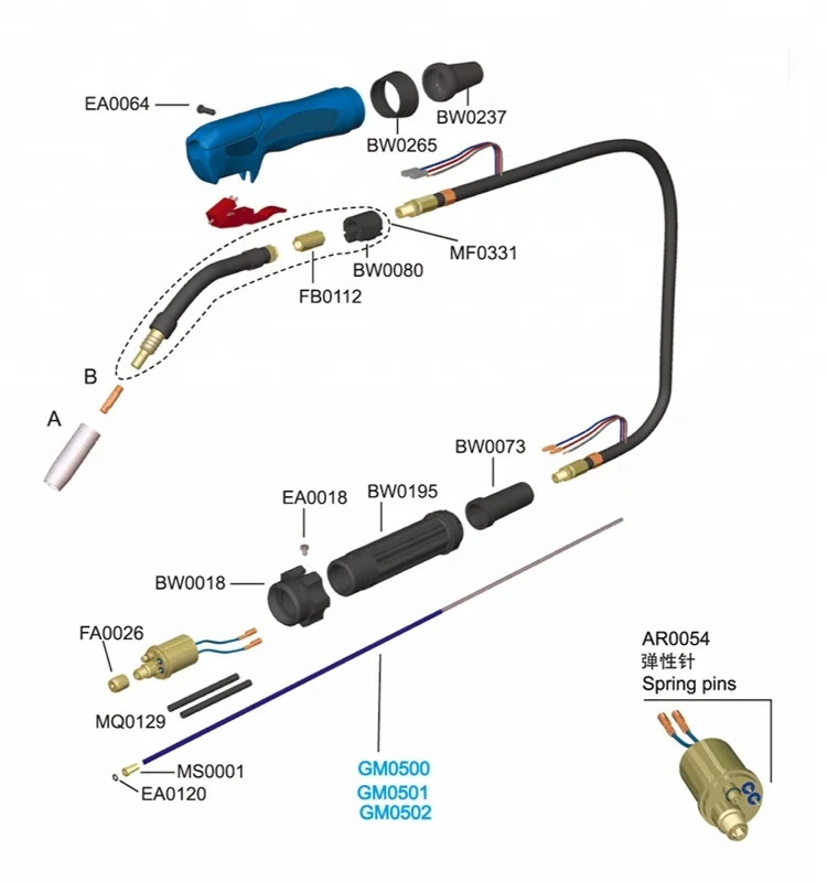 

Trafimet MIG Welding torch Ergoplus 15 Air cooling