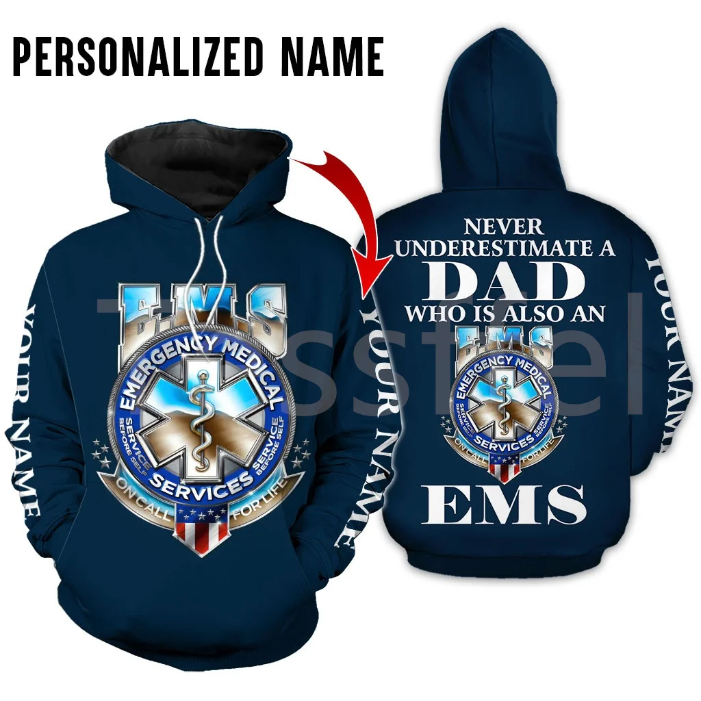 

Tessffel Newest Emergency Medical Technician EMT EMS Paramedic Nurse NewFashion 3DPrinted Tracksuit Autumn Hoodies Men/Women C-7