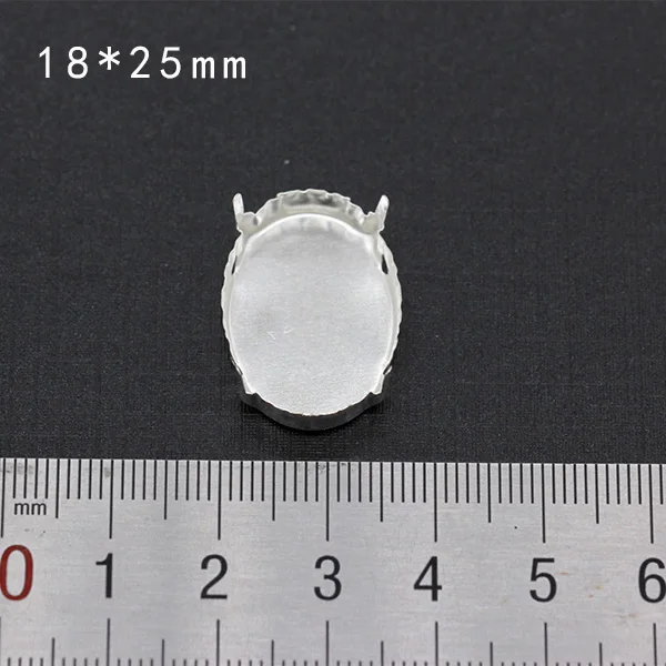 18x25mm oval 30p пустая основа установка пришивные стразы граненые хрустальные драгоценности Посеребренные пустые коготь для камня аксессуары для одежды ссылка 1 - Цвет: 18x25mm oval