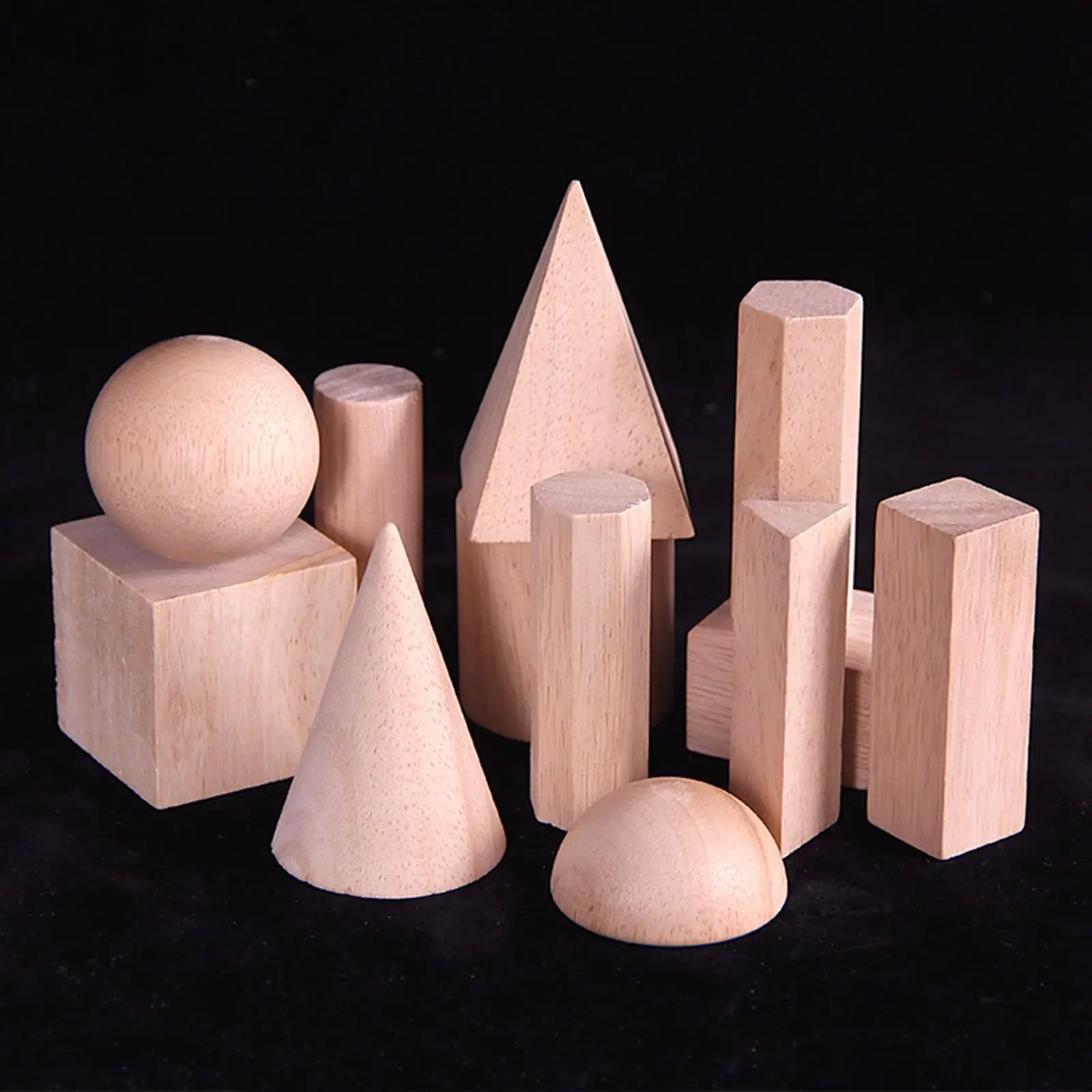 

12 Pieces Geometric Solids Shapes Construction Montessori Educational Toys
