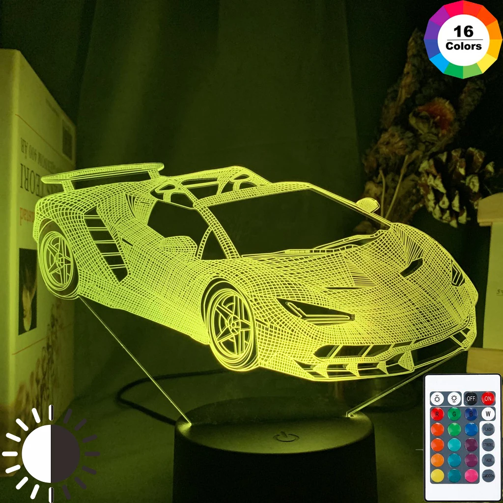 3d иллюзия Лампа спортивный автомобильный ночной Светильник для детей декор