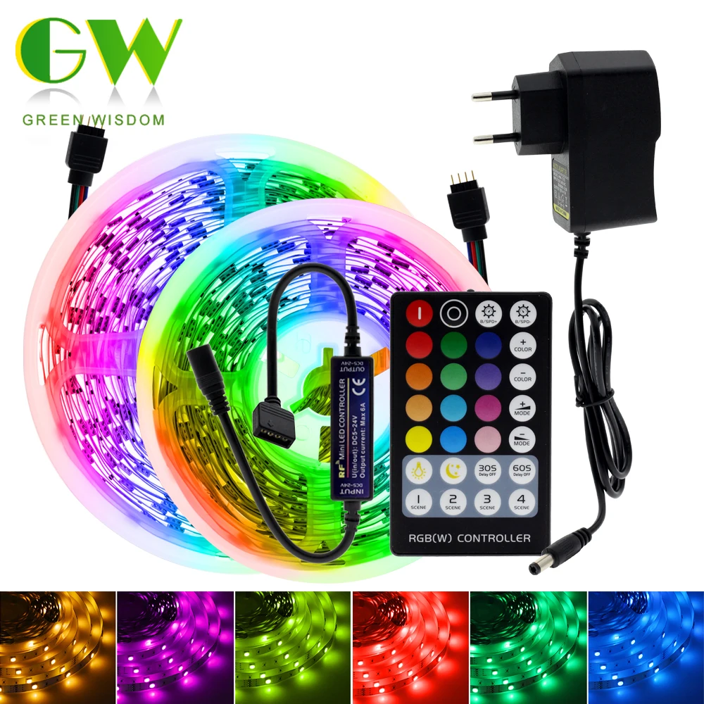 Цветная (RGB) Светодиодные ленты светильник 5050 гибкая лента Водонепроницаемый RGB