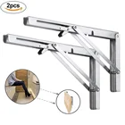 2 шт.упак. 1012 дюймов складные кронштейны для полки из нержавеющей стали DIY настенный кронштейн для полки Экономия пространства для настольного рабочего стола