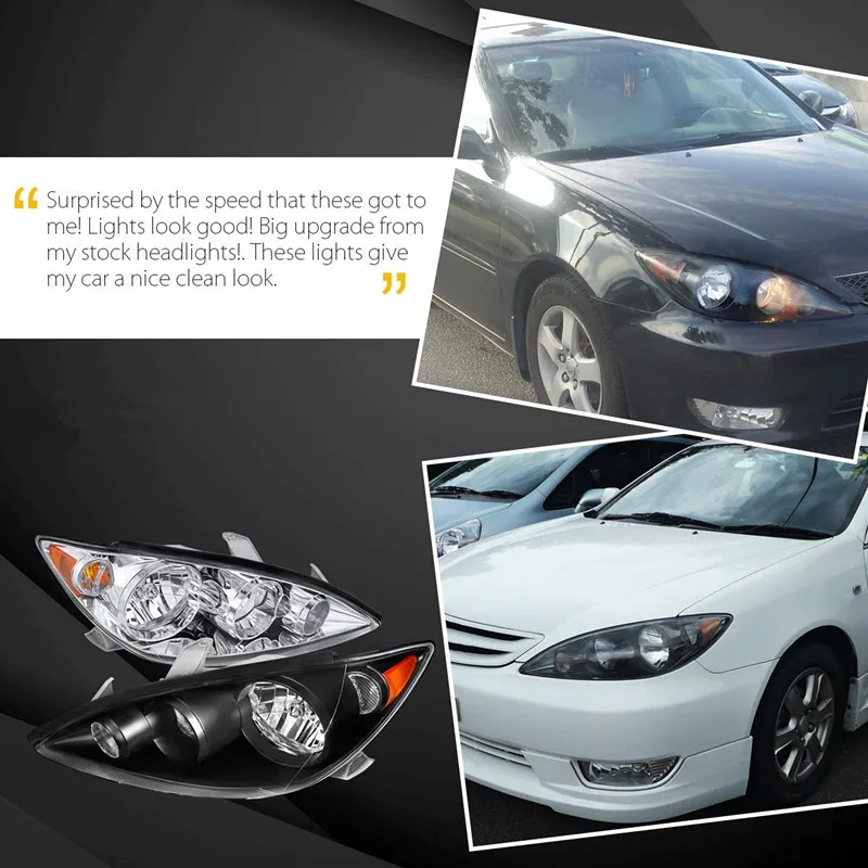 2 шт. черные передние фары Sulinso LE SE 4Dr Седан JDM Diamond для Toyota Camry| |