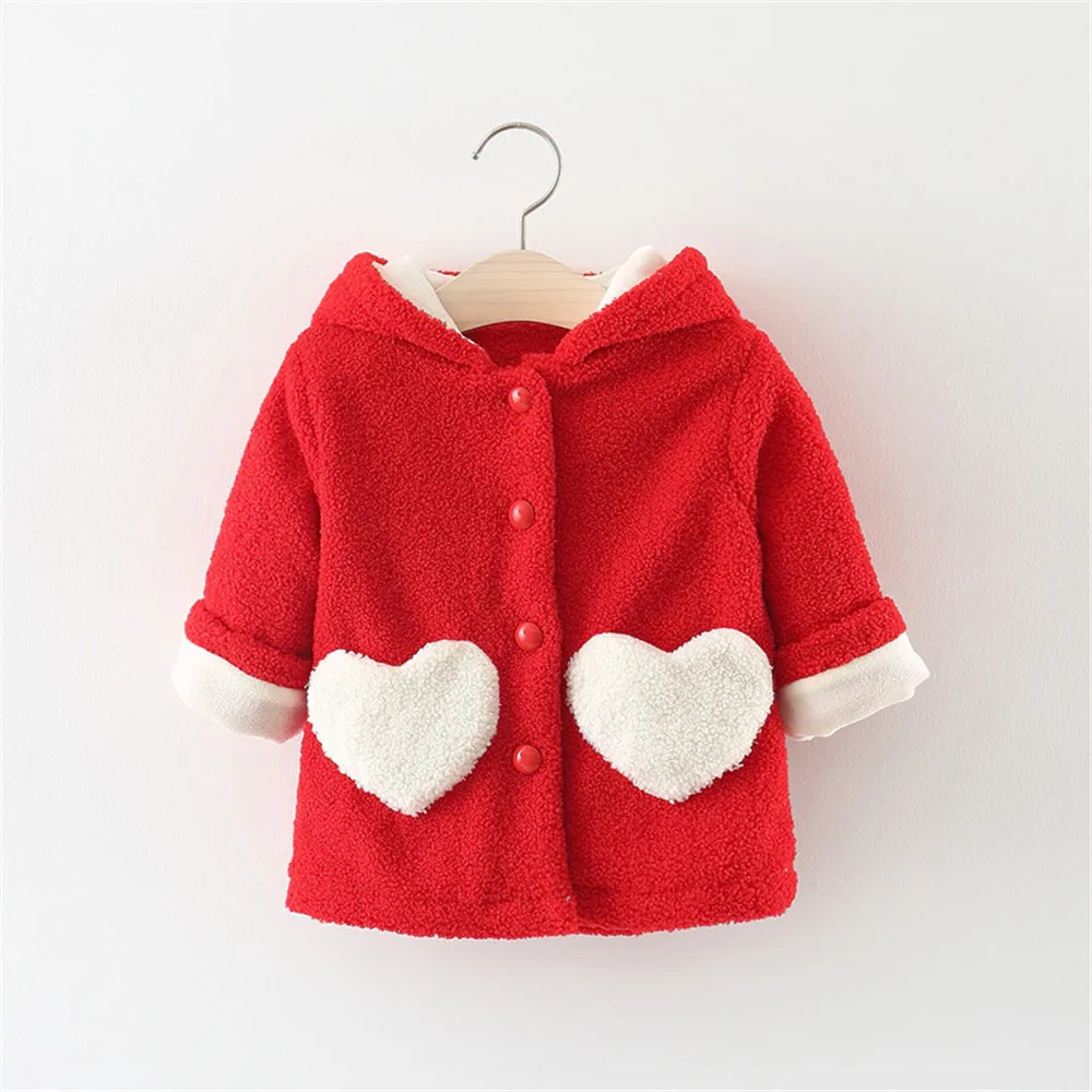 Пальто для маленьких девочек Детская верхняя одежда куртки красная толстовки