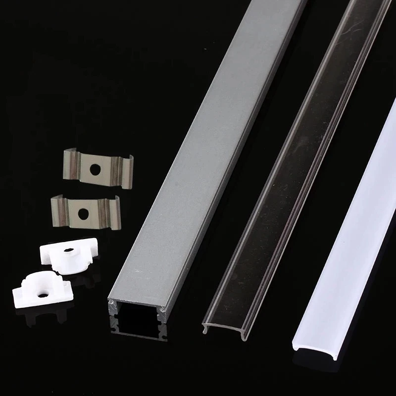 2-28 pcs/lot 0.5 m 12 mm with aluminum profiles for 5050 5630 LED strip alloy flat shell + PC cover | Освещение