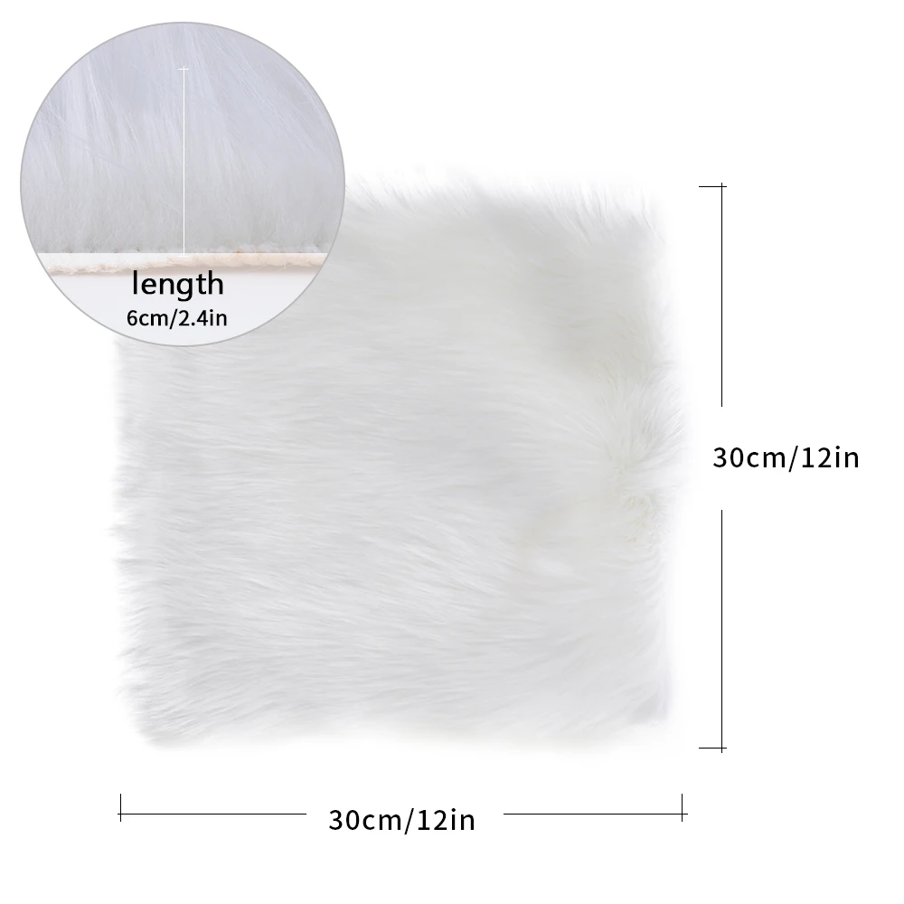 Квадратный Чехол для стула из искусственной овчины подушка сиденья теплые