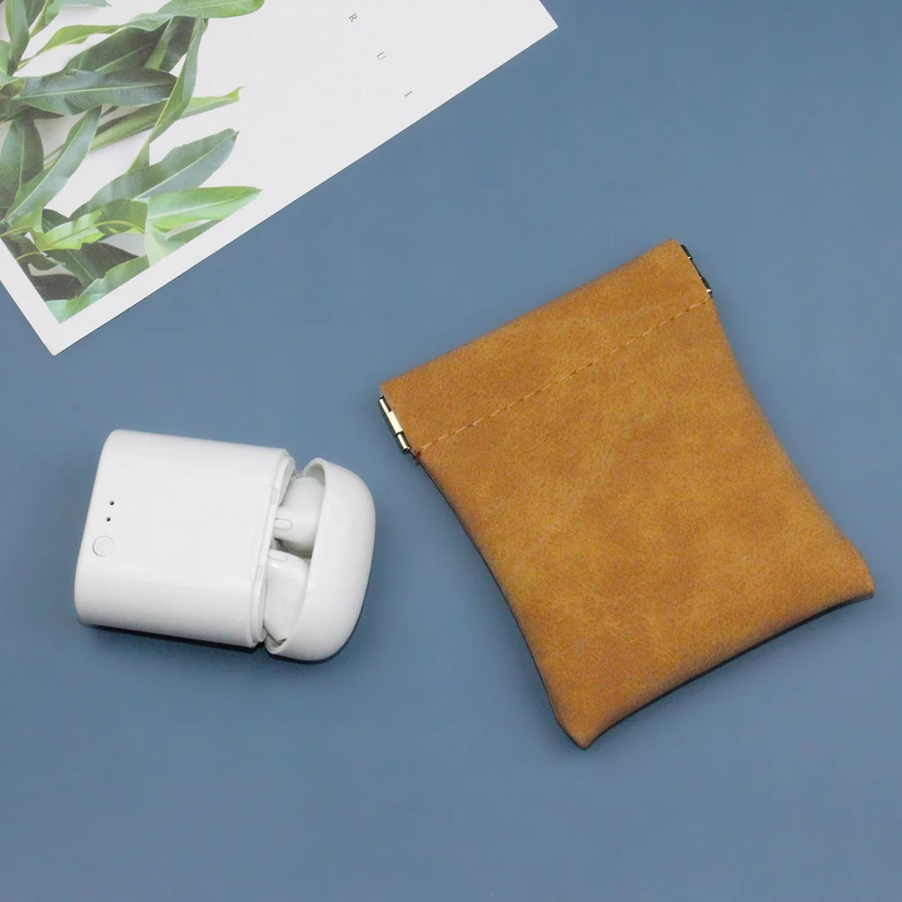 Кошелек для наушников и монет модный однотонный из искусственной кожи женщин