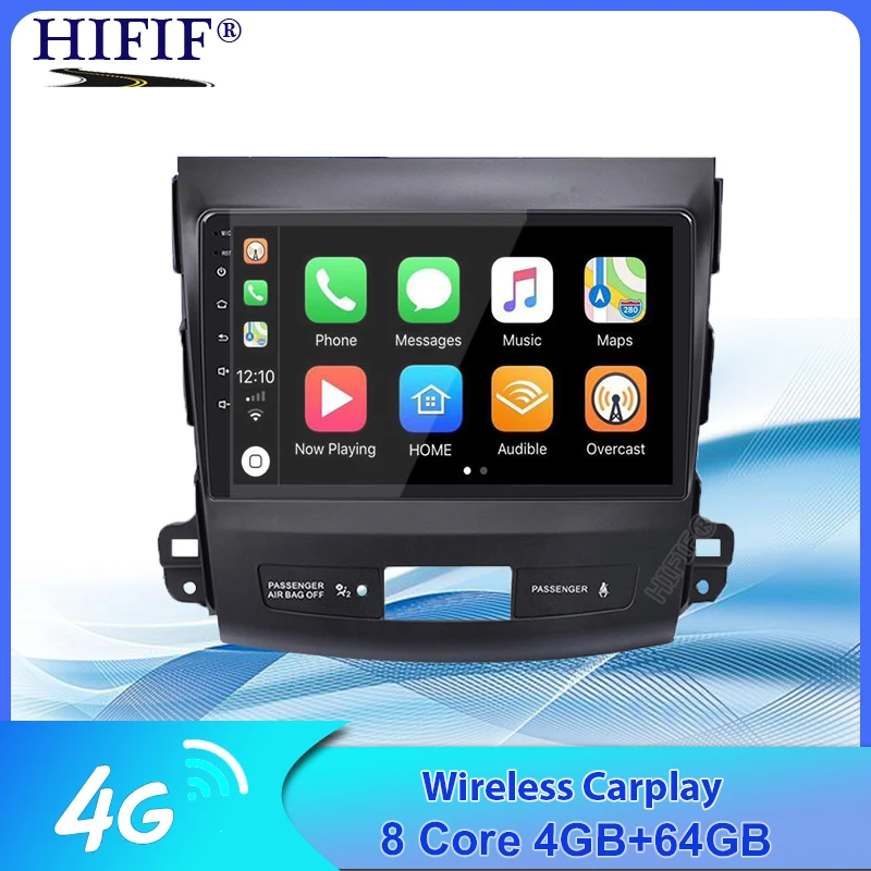 Автомобильный dvd плеер на android 10 gps мультимедийный радио для Mitsubishi Outlander 2006 2014 Peugeot