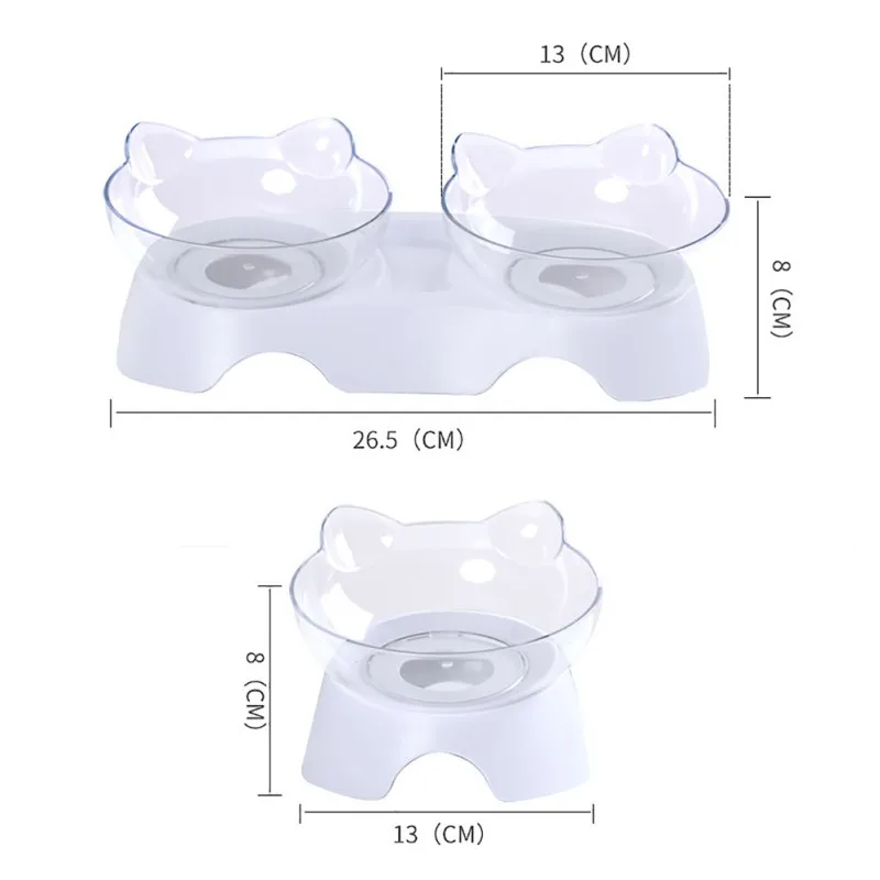 

New Plastic Double Pet Bowl For Dogs Puppy Cats Food Water Feeder Pets Feeding Dishes Dog Bowls Protect Cervical Vertebra Tilt