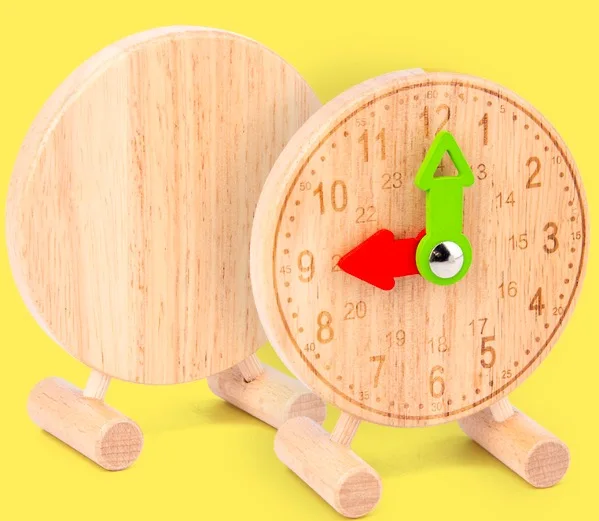 Детские деревянные часы Монтессори игрушки минуты секунды познания красочные
