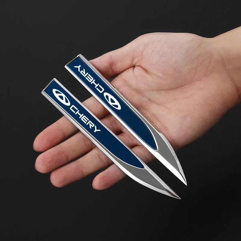

2pcs Car Decoration Metal Body Blade Side Label Custom Laser Logo Modification Accessories For Chery Tiggo 2 3 4 7 8 Fl QQ 3 6