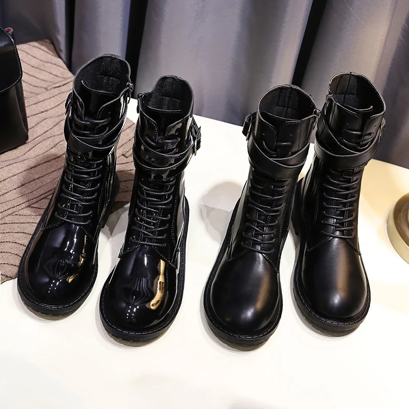 CYOSO 2019 г. Мотоциклетные ботинки женские винтажные армейские в стиле панк на