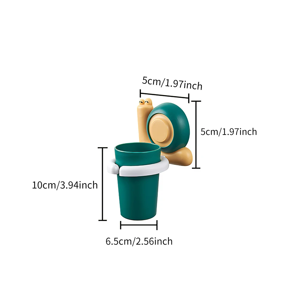 

Baby Washes Cup TeethCup Holder Set Hanging Children'S Brushing Cups Cute Snail Shape Detachable Simple Installation Washing Cup