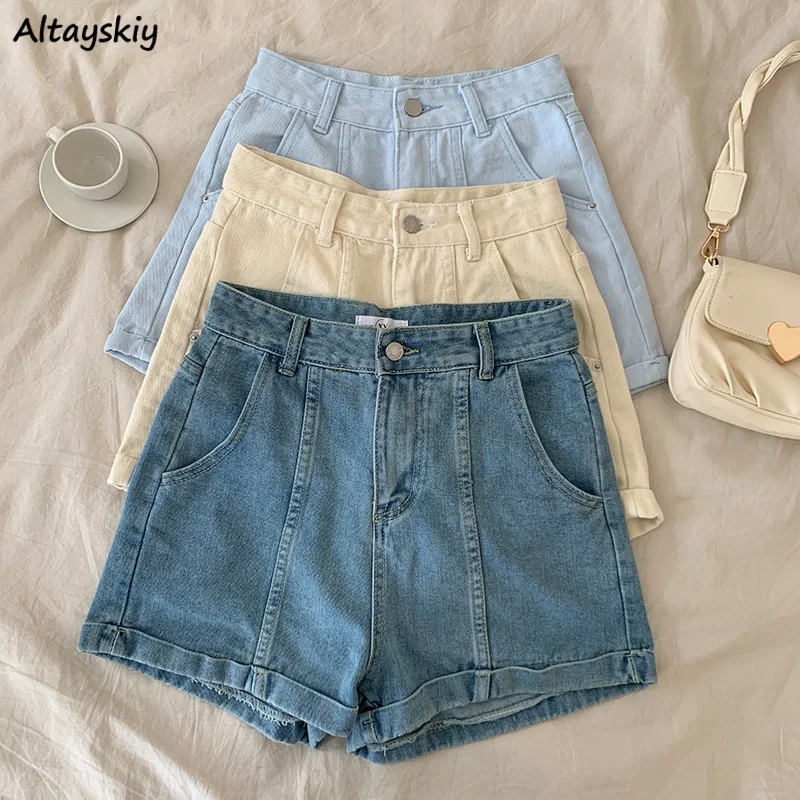 

Jeans Women Solid Summer Hot High Waist Loose Wide Leg Sexy Female Daily Korean Style Fashion Simple Cozy All-match Streetwear
