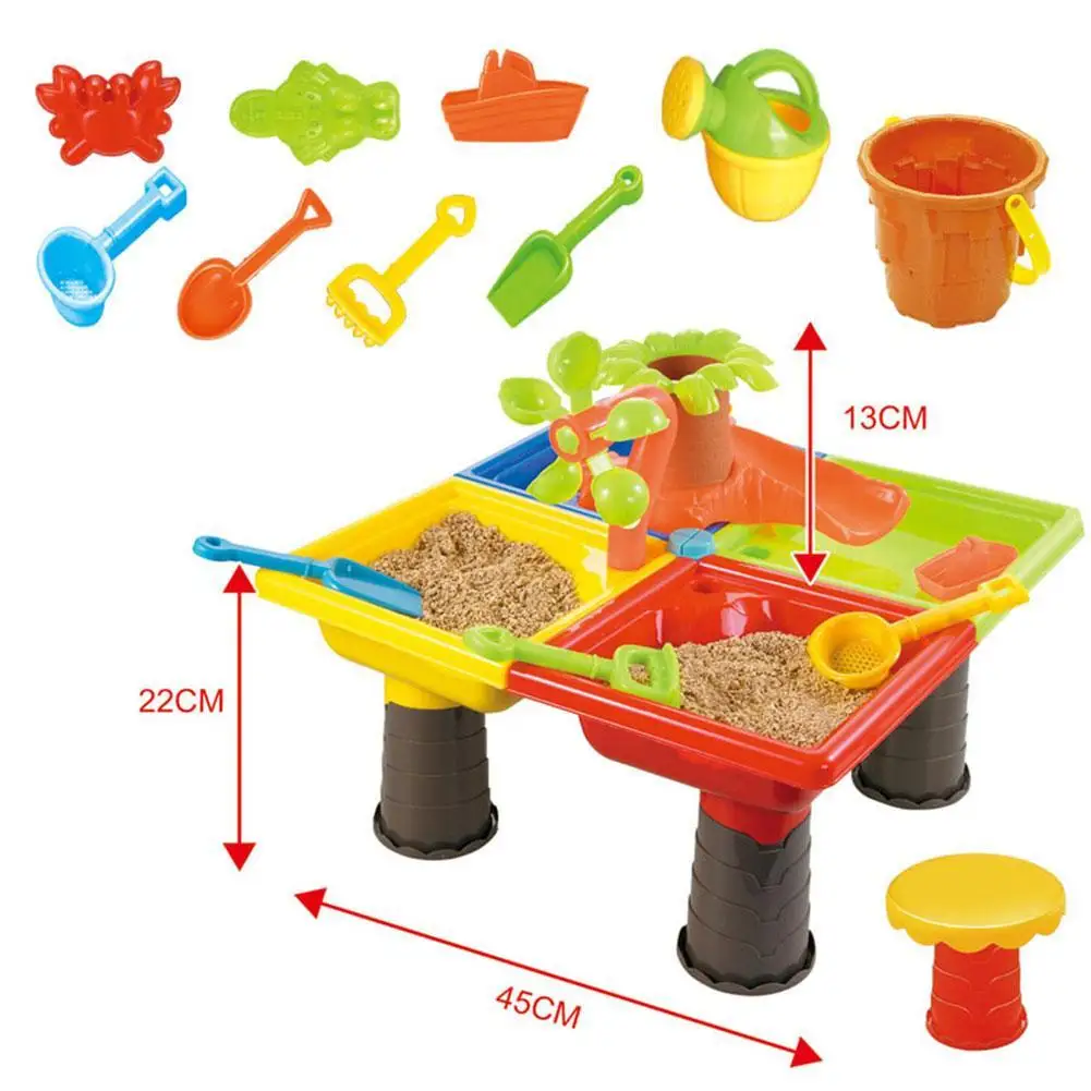 

2021 Creative Baby Summer Sand And Water Table Box Baby Kids Children Outdoor Beach Waterwheel Toys Family Play Set Supplies