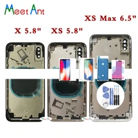 aaa high quality back cover for iphone xs max x xs housing cover rear door chassis middle frame glass with ce or without ce