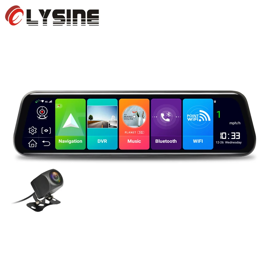 Olysine 10 дюймов 4G Android 8 1 Автомобильный видеорегистратор зеркало GPS ADAS WiFi с двойным