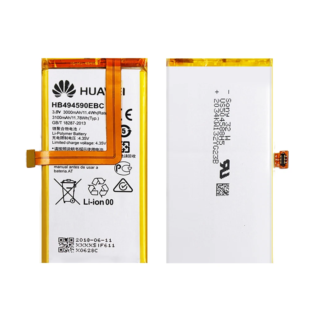 100% Оригинальный Батарея HB494590EBC для Huawei Honor 7 Glory PLK TL01H ATH AL00 AL10 3000/3100 мАч литий