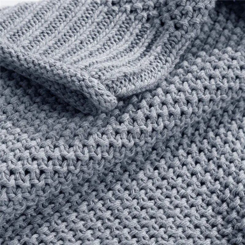 

Woman's Fashionable Loose Turtleneck Sweater Solid Color Long Sleeve Casual Thick Knitting Top For Daily Life