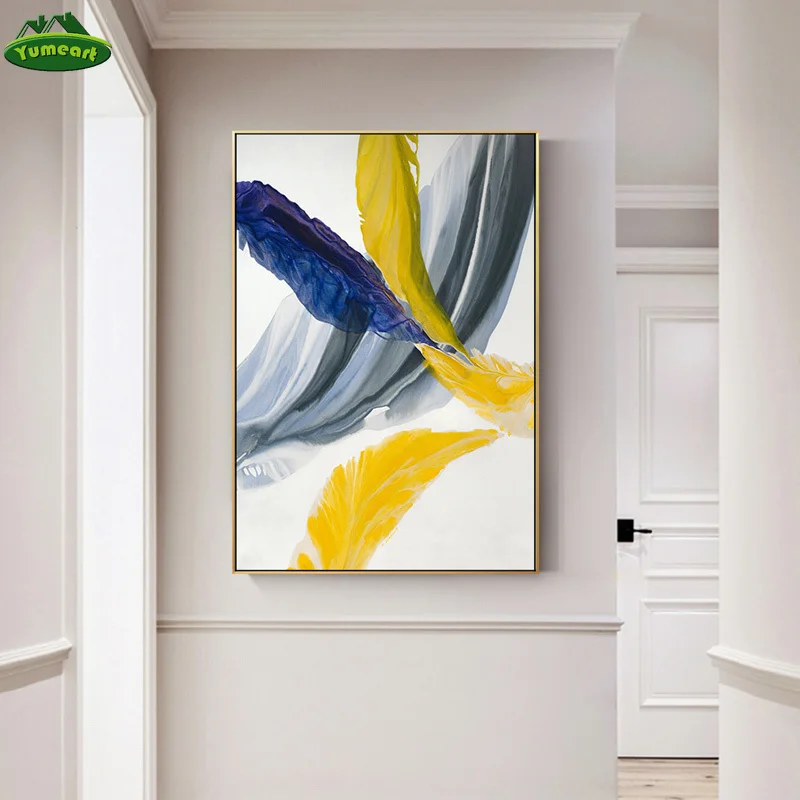 Абстрактные красочные перья холст художественные картины для гостиной спальни