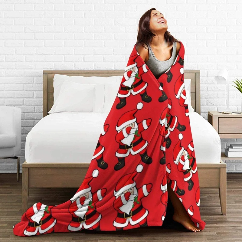 

Santa Claus Premium Throw Blanket 3D Print On Demand Sherpa Super Comfortable For Sofa Thin Quilt Air Conditioning Travel