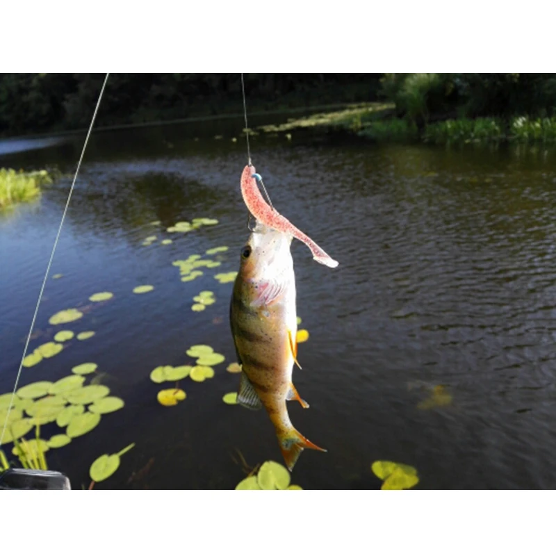 JOHNCOO 12pcs Trout Fishing Lure Soft Bait Shad Worm 50mm 1g Silicone Lures Perch bait Artificial Soft Lures Artificial Wobbles