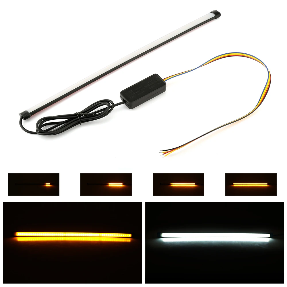 

30cm 2 Color LED Motorcycle Streamer Light Bar Universal Red/White Amber LED Moto Tail Lights LED Turn Signals Brake Lights