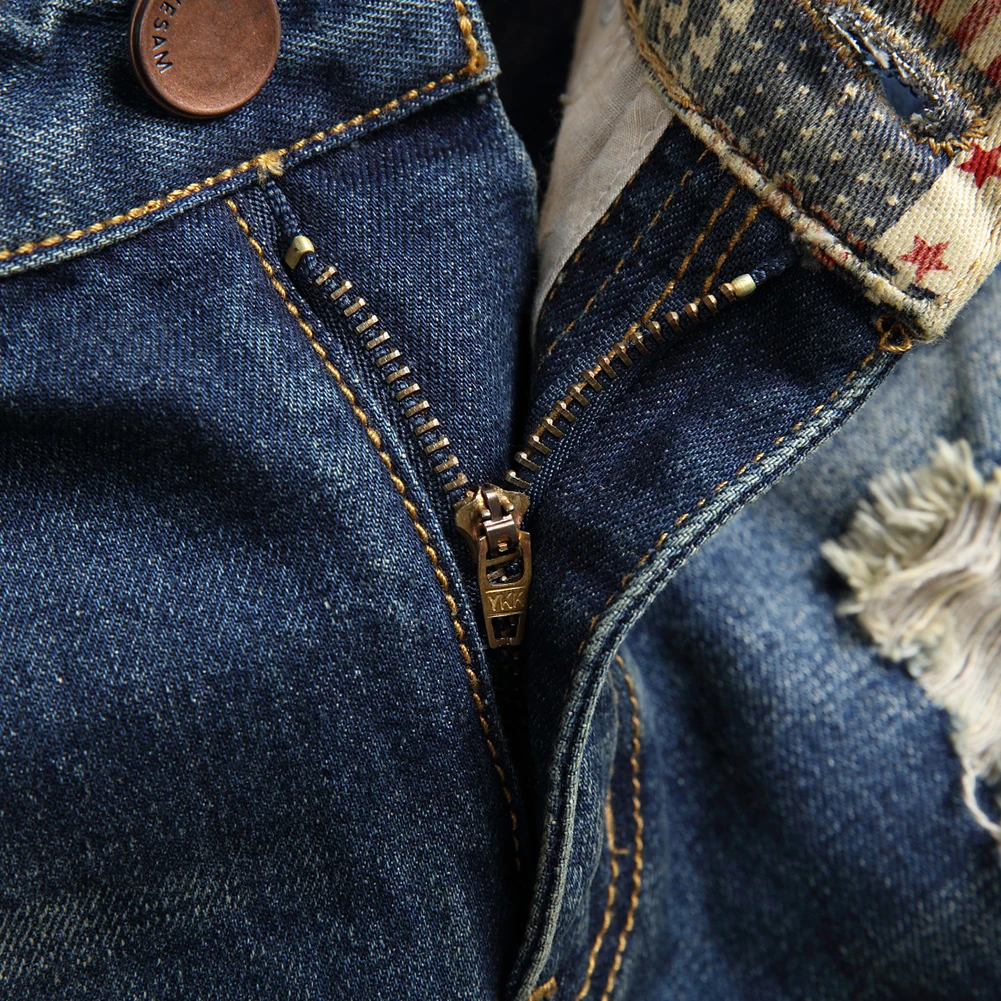 Летние мужские рваные джинсовые шорты в стиле ретро брюки с вырезами уличная