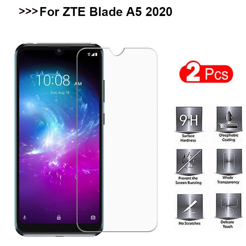 Защитное стекло для ZTE Blade A5 A7 2 шт. закаленное экрана A3 2019 Защитная пленка телефона