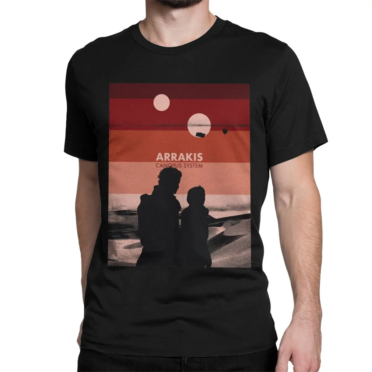 

Men Women's Arrakis Silhouette Minimalist Dune T Shirt Arrakis Sci Fi Cotton Tops Unique Short Sleeve Tees Party T-Shirt