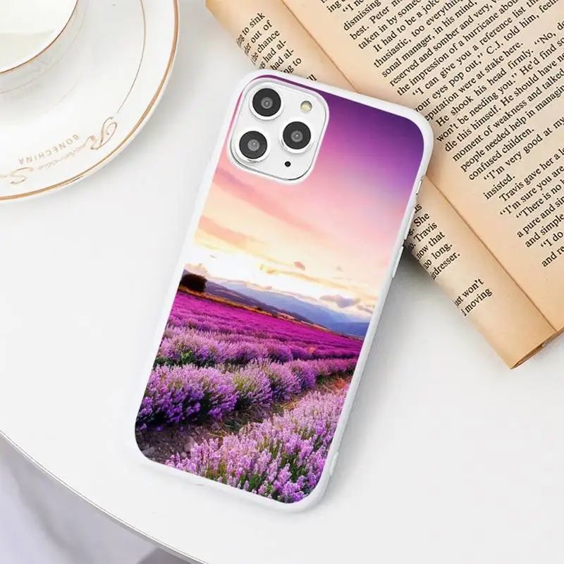 

Purple flower Dandelion Lotus Lavender Phone Case White Candy Color for iPhone 11 12 mini pro XS MAX 8 7 6 6S Plus X SE 2020 XR