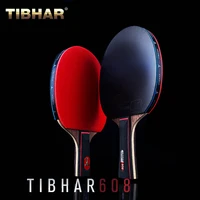 tibhar 608 professional table tennis racket competition ping pong bat high sticky pimples in pingpong paddle with bag