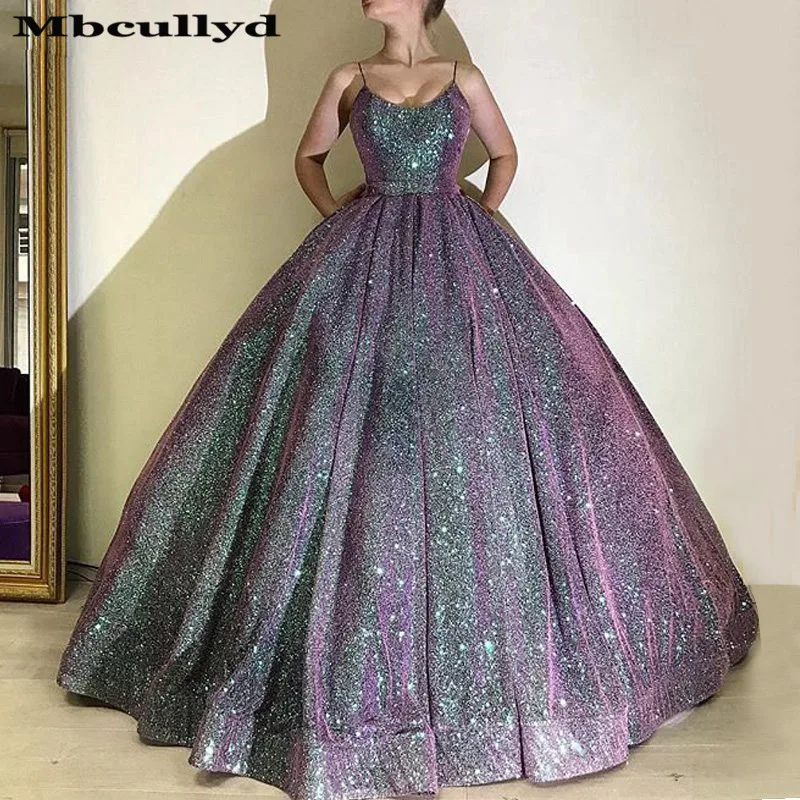 Женское бальное платье с блестками Mbcullyd длинное вечернее большие размеры