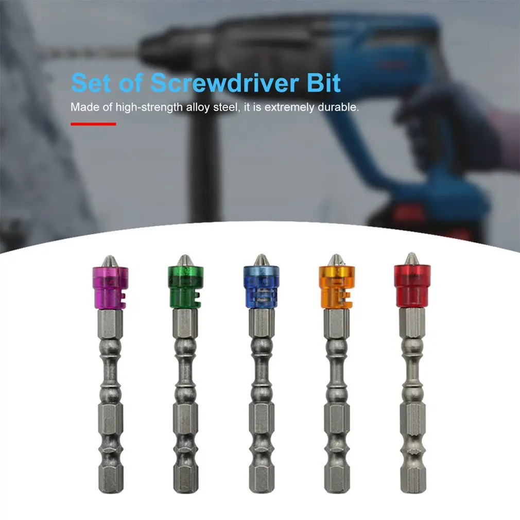 

2 Pcs 65MM Single Head Magnetic Screwdriver Bit Anti-Slip Hex PH2 Electric Screw Driver Set For Power Tools Random Color